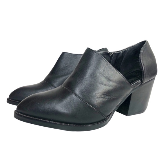 Shellys London Shoes - Shellys London Cut-Out Side Black Leather Booties